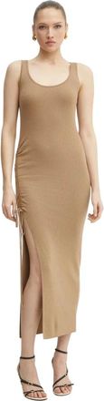 Michael Kors Vestido Midi de Punto Acanalado - Dresses - Mujer - Marr&oacute;n - S