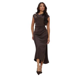 Modstr&ouml;m Kleedjes, Dames, Bruin, XL, Leer, Tailormd Jurk