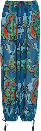 Etro Patterned Balloon-leg Georgette Trousers - Blue - 44 (UK12 / M)