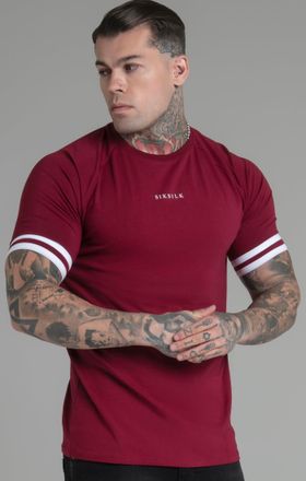 Siksilk Camiseta de torneo roja para hombre SikSilk S