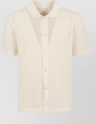 Maison Kitsun&eacute; short sleeve mesh knit cardigan