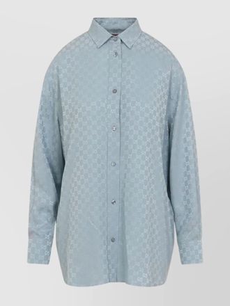 Gucci silk oversized logo-jacquard shirt
