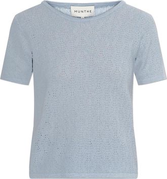 Munthe Boyli Top - Dames - T-shirts - Blauw - XS - Wol - Tops
