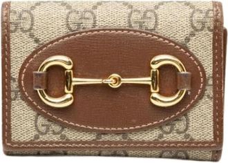 Gucci Pre-owned Canvas Trifold Wallet - Dames - Vintage Accessoires - Beige - ONE Size - Leer - Vintage