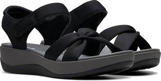 Clarks Arla Daisy Womens Wedge Shoes Black Textile : 7.5 B - Medium