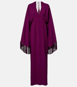 Taller Marmo Abito lungo Magnifique con frange