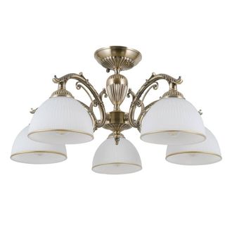 Netlighting Feneza Stylish 5 Light Multi Arm Semi Flush Ceiling Lamp E27 in Brown
