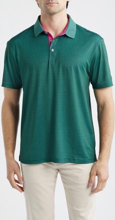 Swannies Bobby Check Performance Golf Polo in Forest at Nordstrom, Size Xx-Large