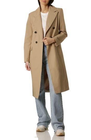 Avec Les Filles Water Resistant Double Breasted Trench Coat in