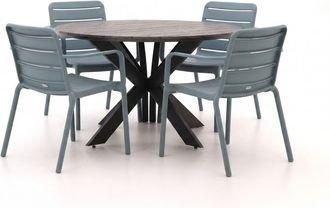 Forza Furniture Forza Narni/Fidenza &oslash;126cm dining tuinset 5-delig stapelbaar