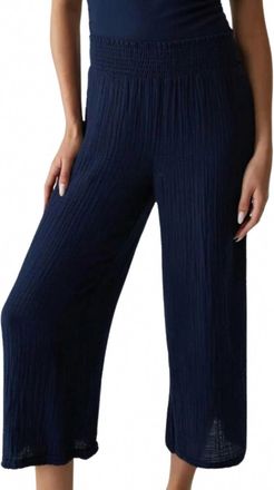 Michael Stars Womens Medina Cropped Gauze Pant In Nocturnal