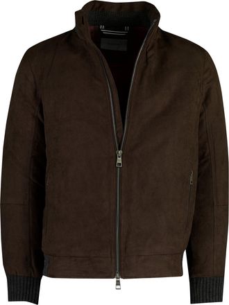 Pierre Cardin Bruine suede look tussenjas Pierre Cardin met boord gevoerd