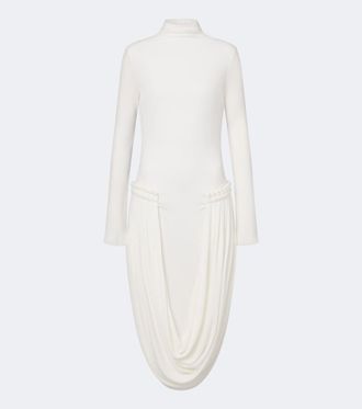 Stella McCartney Draped-detail jersey midi dress