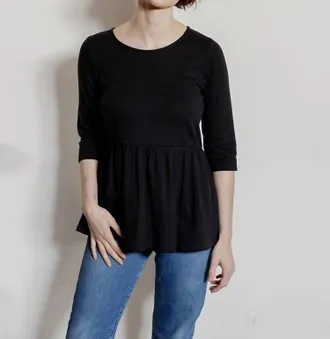 Mata Traders Paloma Top In Black Rib Knit
