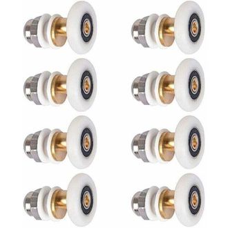 OEM Rodillo Para Puerta De Ducha - Rodillos Deslizantes - Soporte Para Rodillo - Rueda De Repuesto - 8 Unidades - 23 Mm - Crezuo