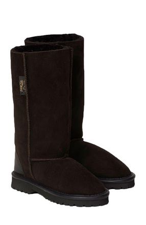 Celtic & Co. Aqualamb Shearling Calf Boots in Darkest Brown at Nordstrom, Size 11