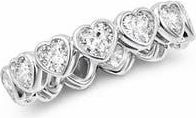 Savvy Cie Jewels Bezel Set Heart Band Ring in White at Nordstrom Rack, Size 10