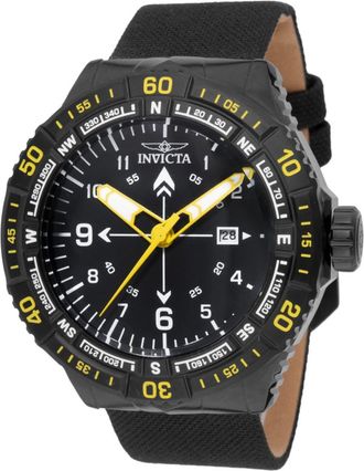 Invicta Coalition Forces 49509 Heren Horloge - Quartz Uurwerk - Roestvrij Staal met zwarte Wijzerplaat - 49mm