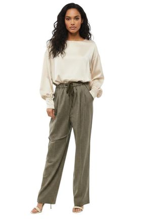 Pinko Green Straight Drawstring Pants