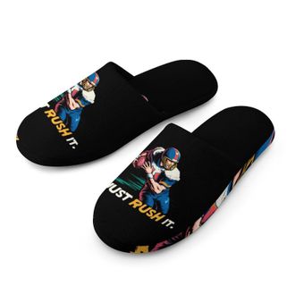 Generic Just Rush It Football Player Mens House Slippers Slip Indoor Slipper On Shoes Warm Outdoor