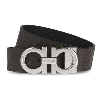 Ferragamo Double Gancini Belt - male - Ferragamo - Belts - Brown - 105 CM - Accessories