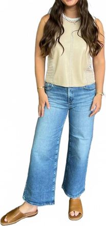 AG - Adriano Goldschmied Saige Wide Leg Crop Jeans In Helios