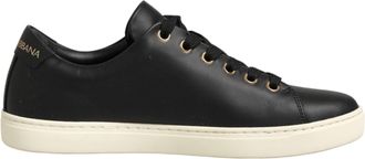 Dolce & Gabbana Black Leather Sacred Heart Sneakers Womens Shoes