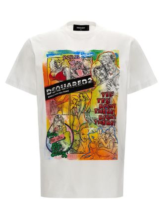 Dsquared2 White Graphic Print T-shirt