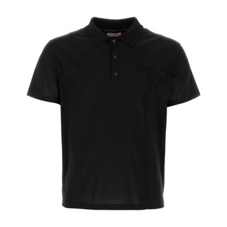 Valentino Garavani Polo Shirts, male, Black, Size: M Cotton Polo Shirt