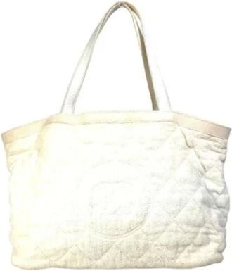 Chanel Pre-owned Tote Bags, female, White, Size: ONE SIZE Pre-owned Leather chanel-bags