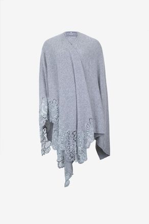 Ermanno Scervino Kaschmir-Strick-Cape mit Spitze