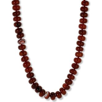 Adina Reyter Bordeaux Carnelian Gemstone Necklace in Yellow Gold at Nordstrom, Size 16