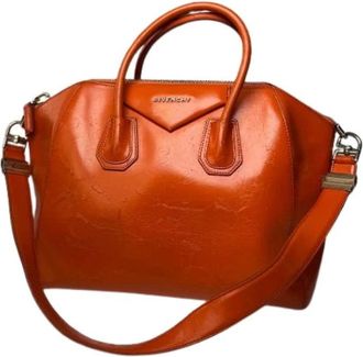 Givenchy Pre-owned Leren Tote - Dames - Vintage Handtas - Oranje - ONE Size - Leer - Vintage