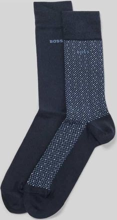 HUGO BOSS Socken aus Baumwoll-Mix im 2er-Pack Modell 2P RS MINI CUBE CC in Dunkelblau, Größe 39-42
