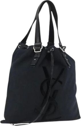 Saint Laurent Pre-owned Bucket Bags, female, Black, Size: ONE SIZE Pre-owned Canvas Bucket Bag