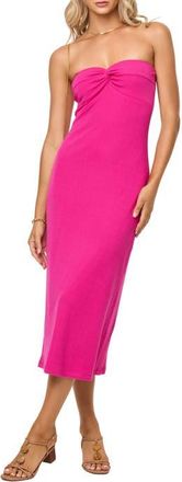 L*Space Lisette Strapless Rib Cover-Up Dress in Bougainvillea at Nordstrom, Size X-Large