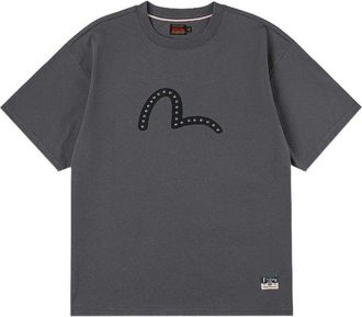 Evisu ht Seagull Printed ss Tee w Metal Studs