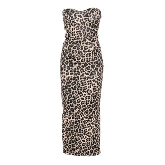 Twentyfourhaitch Kleedjes, Dames, Veelkleurig, L, Nylon, Palau Midi Jurk