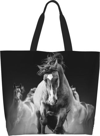 Generic Cool Horse Tote Bag Waterproof Women Handbag Durable Grocery Bags For Camping Ladies Travel