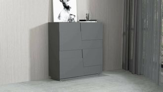 Dmora Armario Multiusos 2 Puertas Zulimo, Armario Multifuncional, Armario 2 Puertas, 120x44h126 Cm, Antracita, Con Embalaje Reforzado - Dmora