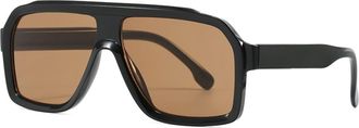 Generic Mens Large Frame Square Sunglasses Womens Outdoor Commuting Vacation Sun Glasses(Brown)