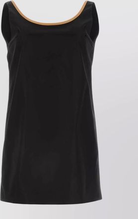 Prada scoop neckline contrast trim dress