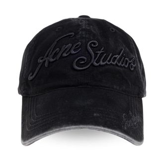 Acne Studios Caps, unisex, Black, Size: ONE SIZE Logo Cap