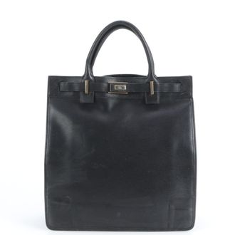 Gucci Black Leather Shoulder Bag Tote Bag (Pre-Owned)