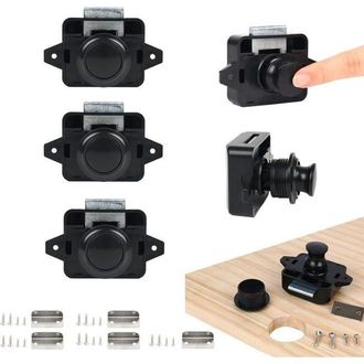 OEM Juego De 5 Pestillos Con Bot&oacute;n Pulsador, Cerradura De Puerta Sin Llave, Aptos Para Autocaravanas, Yates, Barcos Y Pestillos Retr&aacute;ctiles Para Puertas D