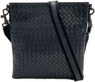 Bottega Veneta Navy Leather Shoulder Bag (Pre-Owned)