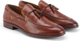 Silver Street London Ashford Premium Leather Loafers Shoes for Men Lightweight Slip On Smart Formal Mens Loafers & Moccasins Comfortable Padded Mens Slip On Shoes, Tan, UK