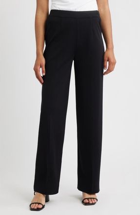 Misook Nancy Wide Leg Knit Pants in Black at Nordstrom, Size Xx-Large