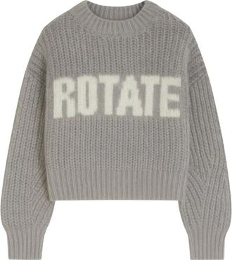Rotate Shandy Knit Jumper - Dames - Ronde hals truien - Grijs - XL - Wol - Truien & Vesten