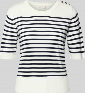 Milano Milano Italy Strickshirt aus Viskose-Elasthan-Mix mit Knopfleiste in Dunkelblau, Gr&ouml;&szlig;e XXL